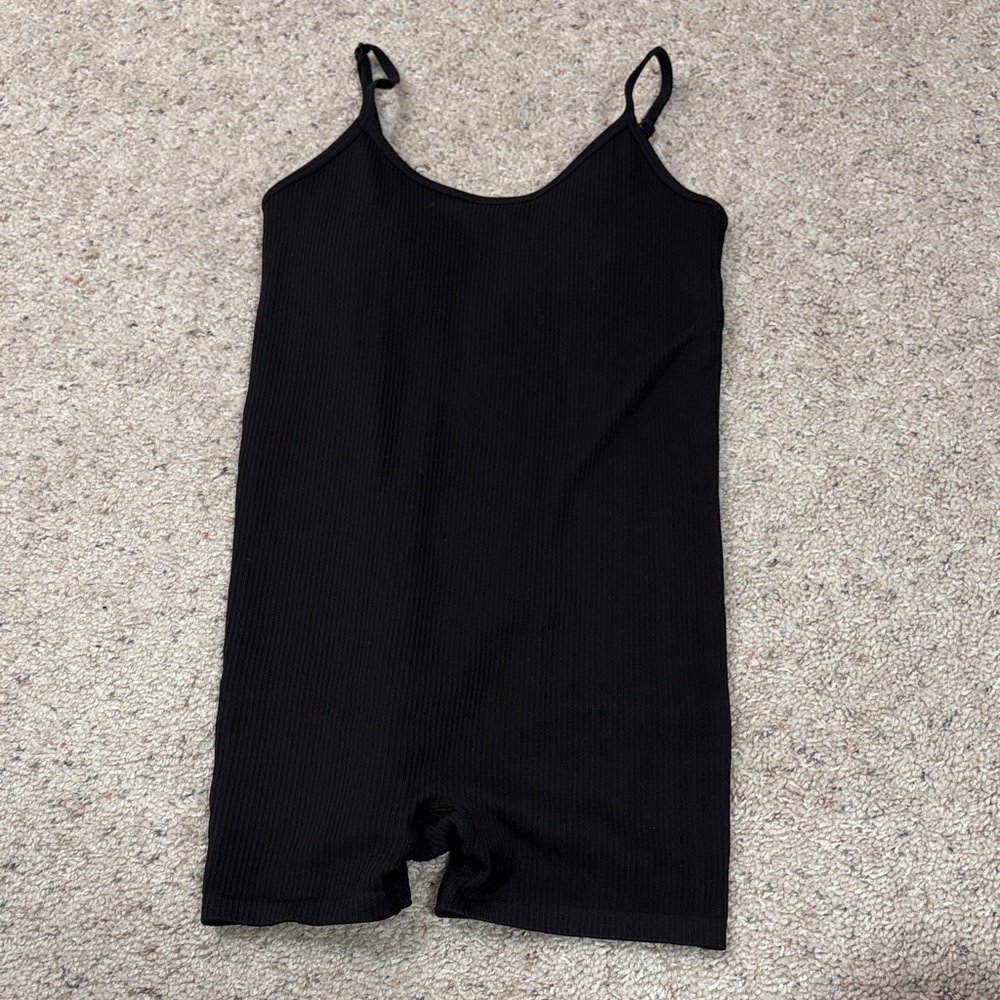 No Boundaries Black Ribbed Jumpsuit